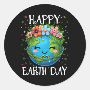 Adesivo Feliz Dia da Terra Coração Floral Dia da Terra Men