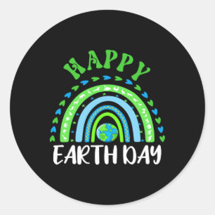Adesivo Feliz Dia da Terra Gira, Grito, Arco-Íris Terra Fi