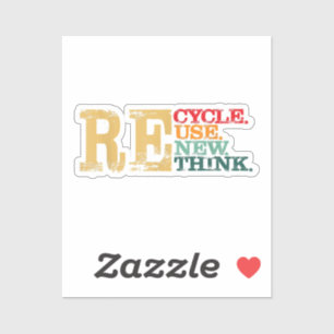 Adesivo Feliz Dia da Terra Reciclar Reutilizar Renovar Rep