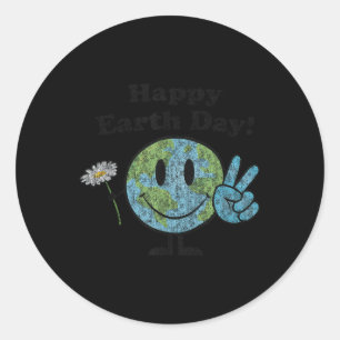 Adesivo Feliz Dia da Terra - Sinal de Paz Bonito Flor Afet