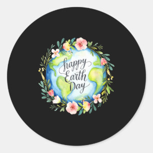 Adesivo Feliz dia da terra terra fofa com dia da terra flo