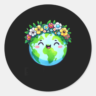 Adesivo Feliz dia da terra terra fofa com dia da terra flo