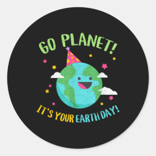 Adesivo Feliz Dia da Terra Vá Planeta Engraçado Professor 