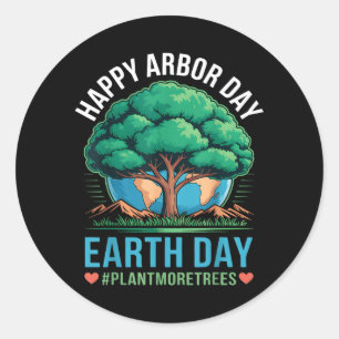 Adesivo Feliz Dia das Árvores Dia da Terra Plante Mais Árv
