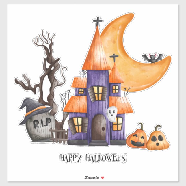 Adesivo Feliz Dia das Bruxas (Folha)