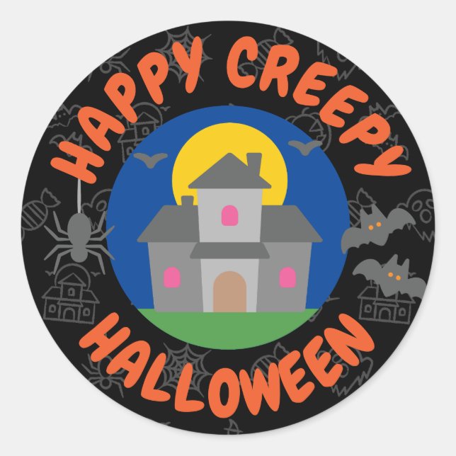 Adesivo Feliz Dia das Bruxas assustador - Crianças (Frente)