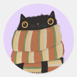 Adesivo Feliz Dia das Bruxas de Gato Negro