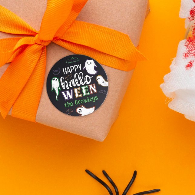 Adesivo Feliz Dia das Bruxas e Fantasmas (Criador carregado)
