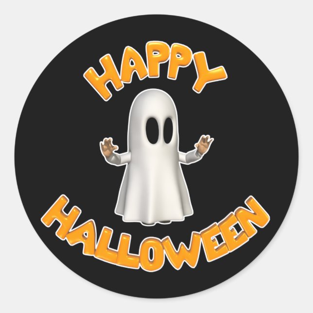 Adesivo Feliz Dia das Bruxas-Fantasma (Frente)