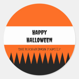 Adesivo Feliz Dia das Bruxas Laranja Personalizado