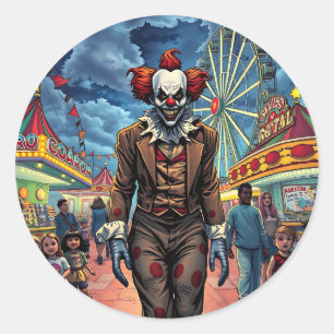 Adesivo Feliz Dia das Bruxas   Spooky Clown