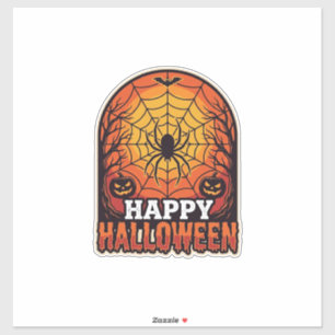 Adesivo Feliz Dia das Bruxas Teia de Aranha Desenho de Gra