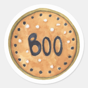 Adesivo Feliz Dia das Bruxas Watercolor Boo Cookie