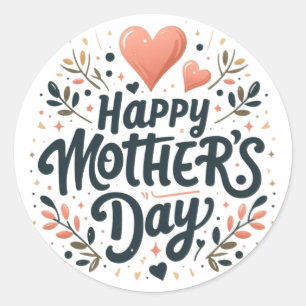 Adesivo Feliz Dia das Mães - Arte de Tipografia Floral