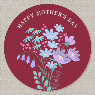 Adesivo Feliz Dia das Mães Bluebells Lilás Flores Silvestr