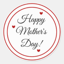 Feliz Dia das Mães Círculos de Corações Vermelhos
