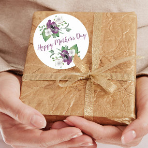 Adesivo Feliz dia das mães com as flores bonito da