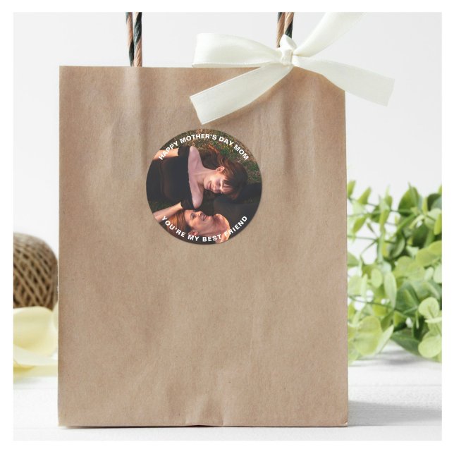 Adesivo Feliz Dia das Mães Foto Personalizada Mãe-Meu Melh (Criador carregado)