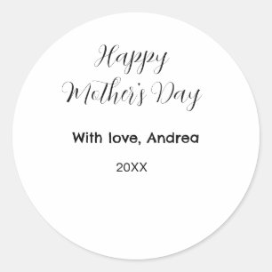 Adesivo Feliz dia das mães nome data ano com amor simples