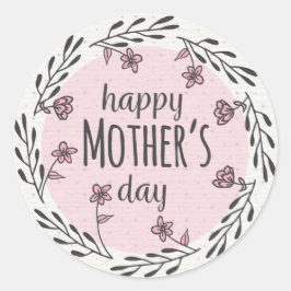 Adesivo Feliz Dia das Mães Sticker Redondo Clássico