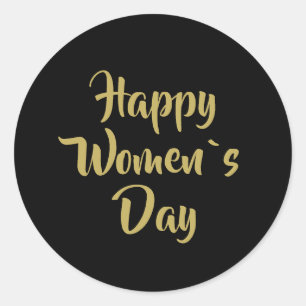 Adesivo Feliz Dia das Mulheres Dourado Preto