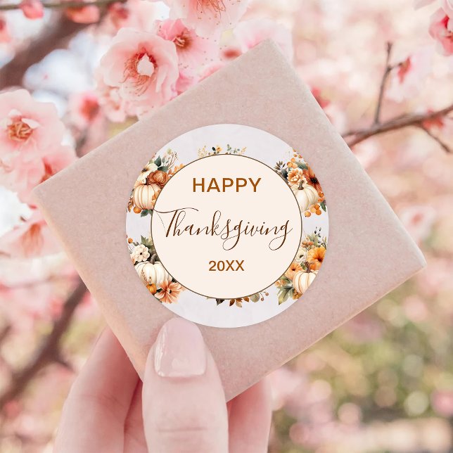 Adesivo Feliz Dia de Ação de Graças (Criador carregado)