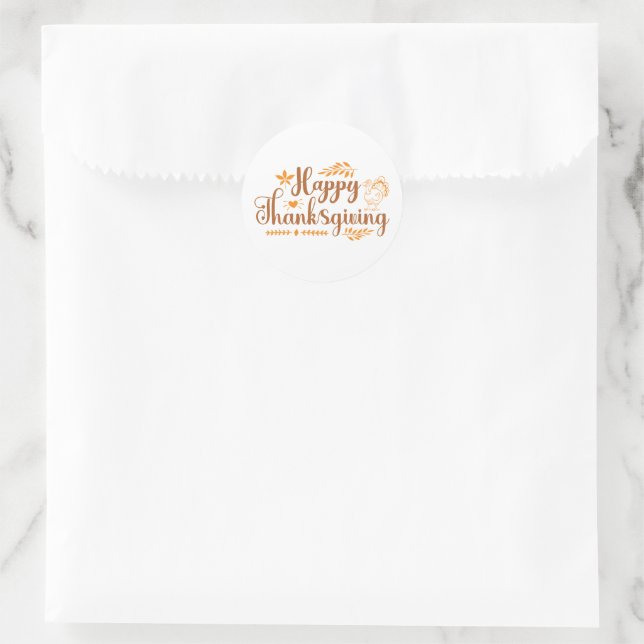 Adesivo Feliz Dia de Ação de Graças (Bolsa)