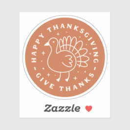 Adesivo Feliz Dia de Ação de Graças a obrigados
