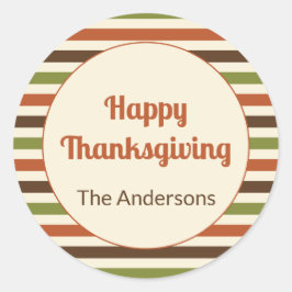 Adesivo Feliz Dia de Ação de Graças, Colunas de Outono