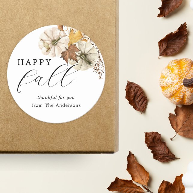 Adesivo Feliz Dia de Ação de Graças de Bombeiros Brancos E (Criador carregado)