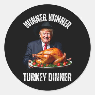 Adesivo Feliz Dia de Ação de Graças Família Trump Vencedor