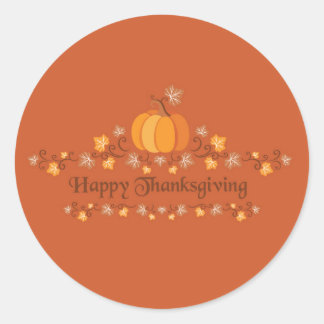 Adesivo Feliz Dia de Ação de Graças Pumpkin Sai do Envelop