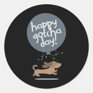 Adesivo Feliz Dia de Adoção Cachorro Novo Filhote Adoção A