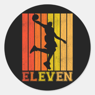 Adesivo Feliz Dia De Aniversário De 11 Para Rapazes Basket