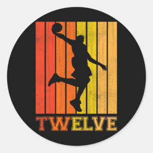 Adesivo Feliz Dia De Aniversário De 12 Para Rapazes Basket