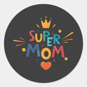 Adesivo Feliz dia de as mães Com Amor Pela Super Mãe