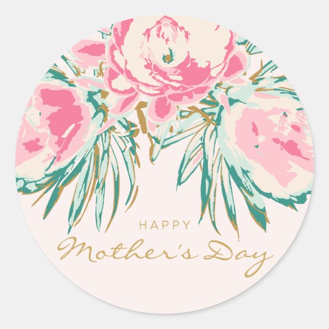 Adesivo Feliz Dia de as mães Floral (Frente)