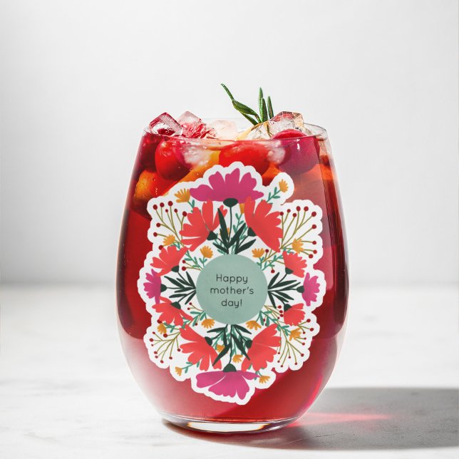 Adesivo Feliz dia de as mães floral (Criador carregado)