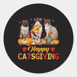 Adesivo Feliz Dia de Captura Siamês Cat Autumn Fall Vibes