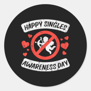 Adesivo Feliz dia de conscientização Solteiros Engraçados