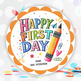 Adesivo Feliz Dia De Diversão Do Lápis Escolar