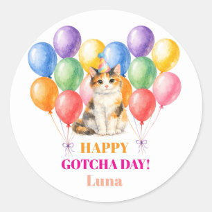 Adesivo Feliz dia de Gotcha Celebração de Adoção Gato Cali