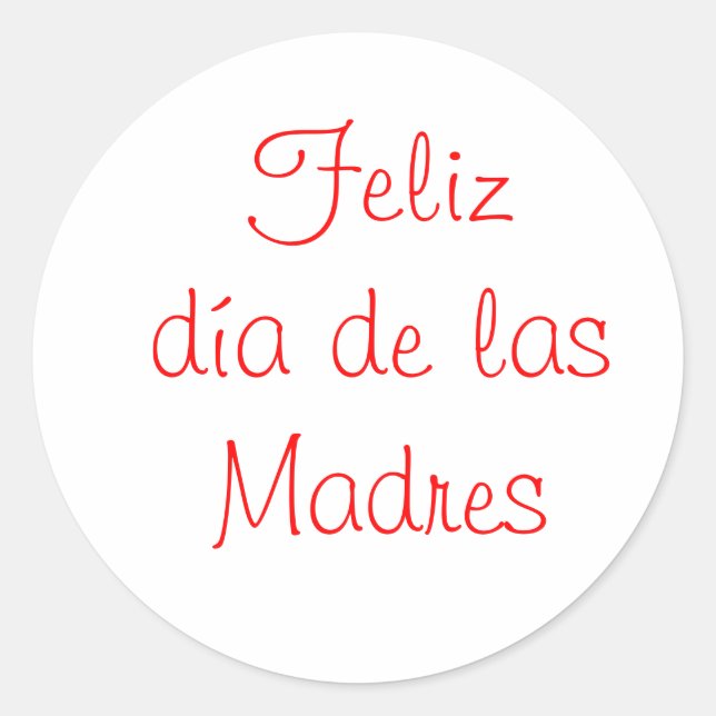 Adesivo Feliz dia de las Madres (Frente)