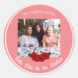 Adesivo Feliz Día de Las Madres Rosa Soft Coral