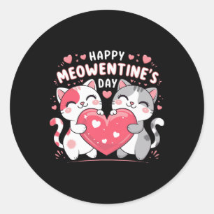 Adesivo Feliz Dia de Meowentine Engraçada Valente de Gato 