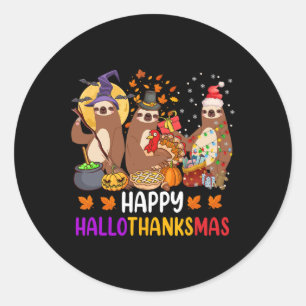 Adesivo Feliz Dia de Natal do Halloween Sloth Sloth