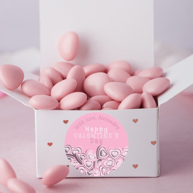 Adesivo feliz dia de os namorados 3D Blush Pink Hearts (Criador carregado)
