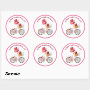 Adesivo Feliz dia de os namorados   Bicicletas e Balões