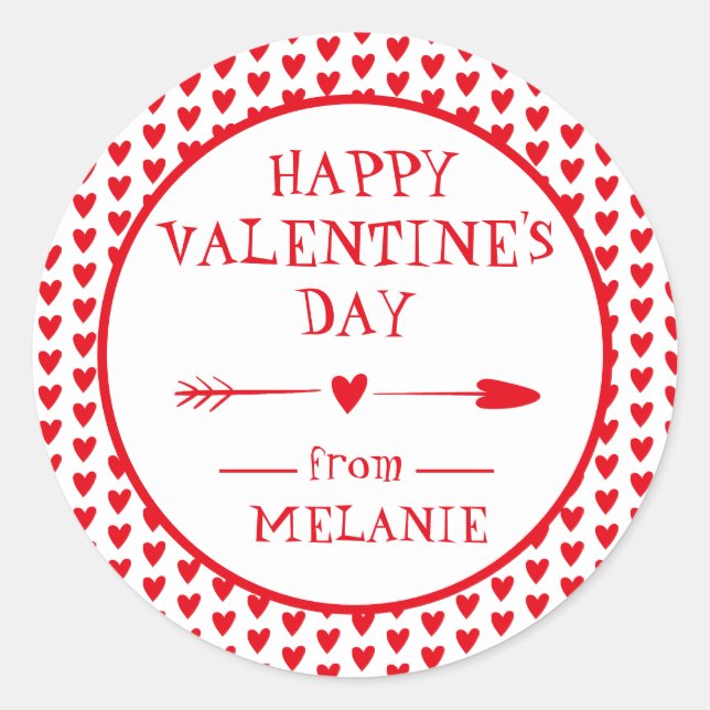 ADESIVO FELIZ DIA DE OS NAMORADOS | CORAÇÕES DE SETA CLÁSS (Frente)