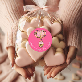 Adesivo Feliz dia de os namorados de balão de ar quente